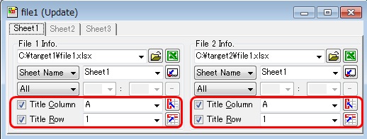 Setting screen of title row and title column